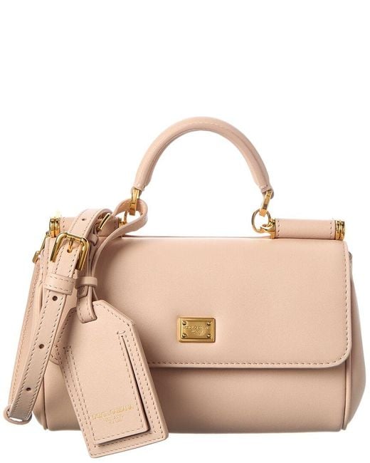 Dolce & Gabbana Natural Sicily Mini Leather Clutch
