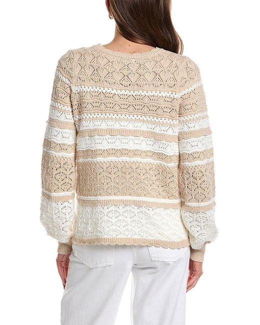 Design History White Scalloped Trim Sweater
