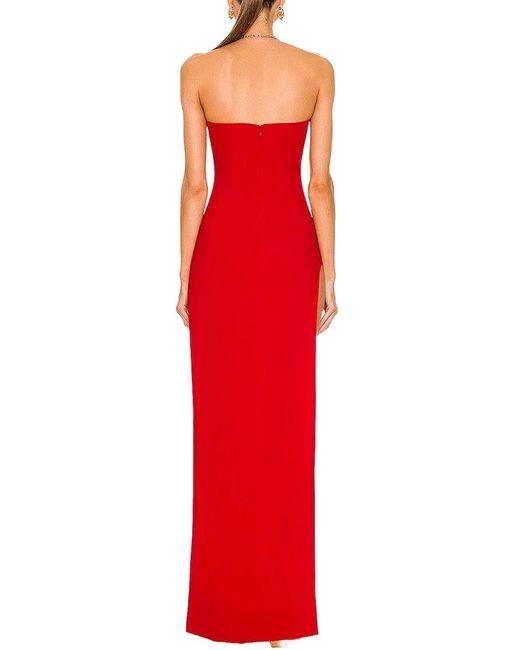 VERA DOLINI Red Solid Maxi Dress