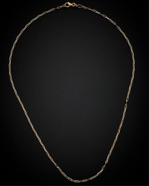 Italian Gold Black 14K Paperclip Chain Necklace