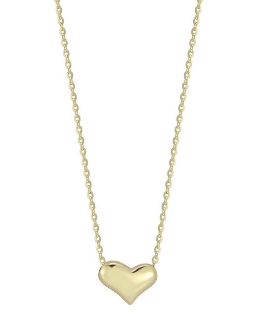 Ember Fine Jewelry Metallic 14k Puffed Heart Necklace