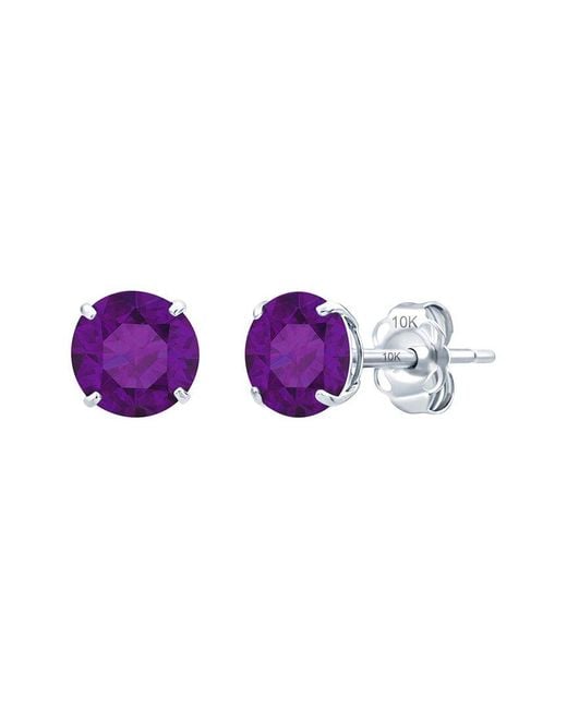 MaxColor Purple 14K 1.40 Ct. Tw. Amethyst Stud Earrings
