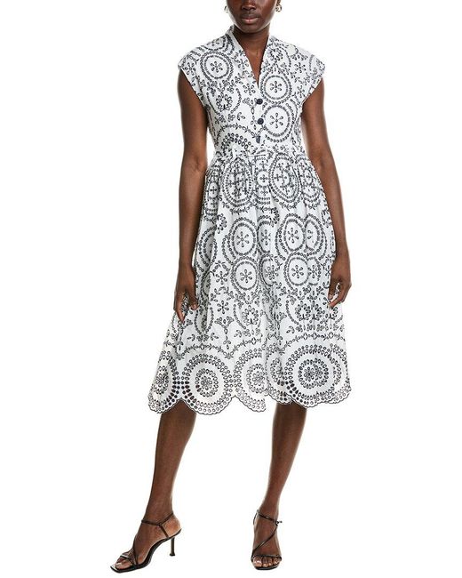 IPPONELLI White Broderie Midi Dress