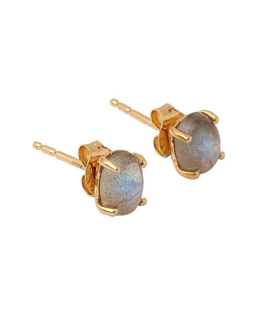 TIRAMISU White 10K 2.21 Ct. Tw. Labradorite Studs