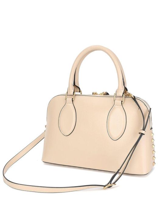 Tiffany & Fred Paris Natural Studded Detail Structured Leather Satchel