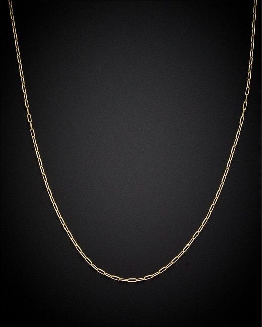 Italian Gold Black 14k Paperclip Chain Necklace