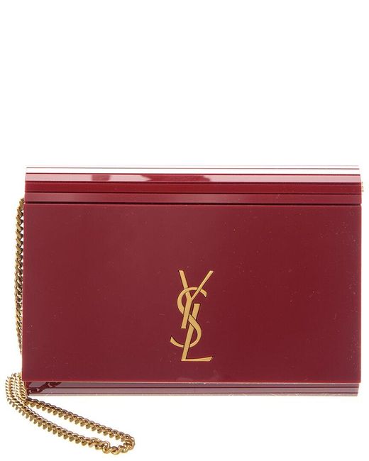 Saint Laurent Red Vicky Minaudiere Plexiglas Shoulder Bag