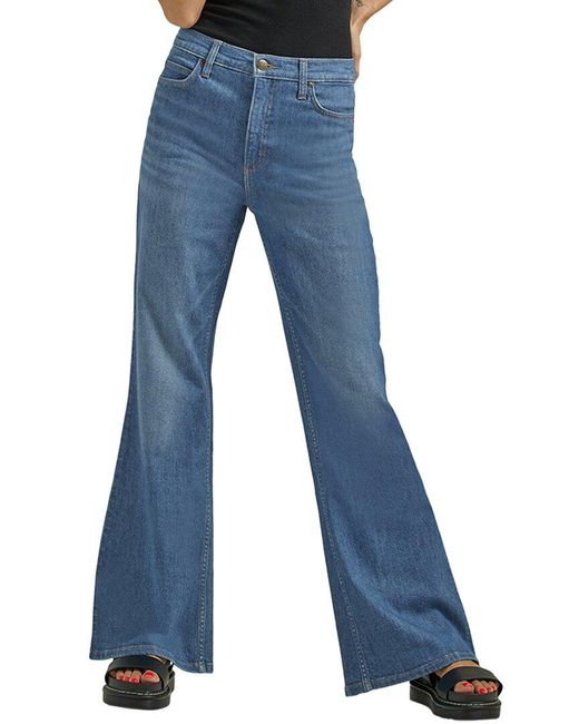 Lee Jeans Blue Sienna Bright Mid Rise High Drop Flare Jean Jean