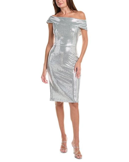 Issue New York White Sequin Sheath Dress
