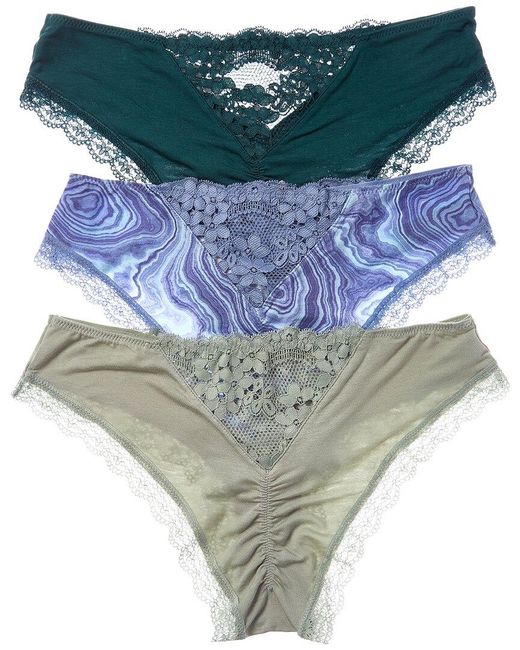 Honeydew Intimates Blue Set Of 3 Willow Hipster