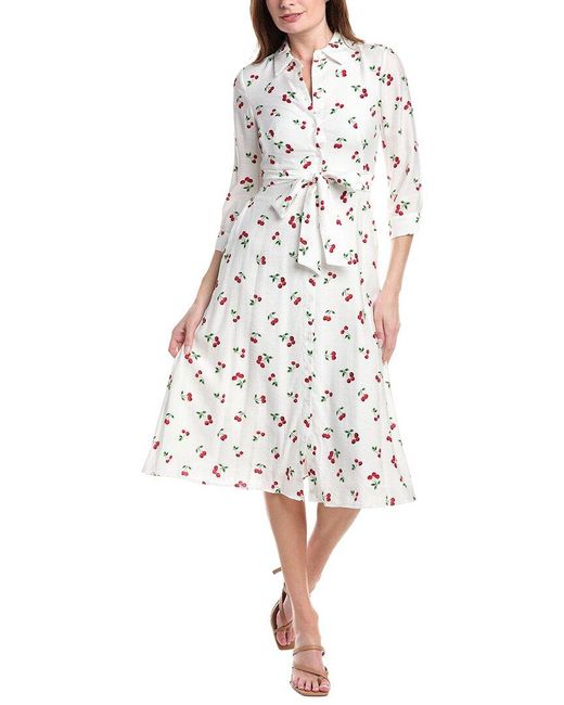 Sam Edelman White Cherry Print Shirtdress