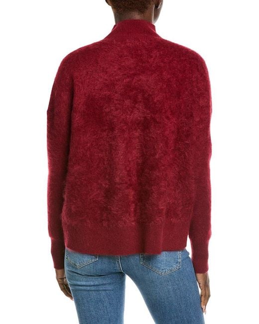 Alice + Olivia Red Barbra Turtleneck Cashmere-Blend Easy Pullover