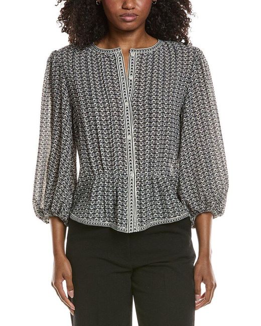 Max Studio Gray Peplum Top