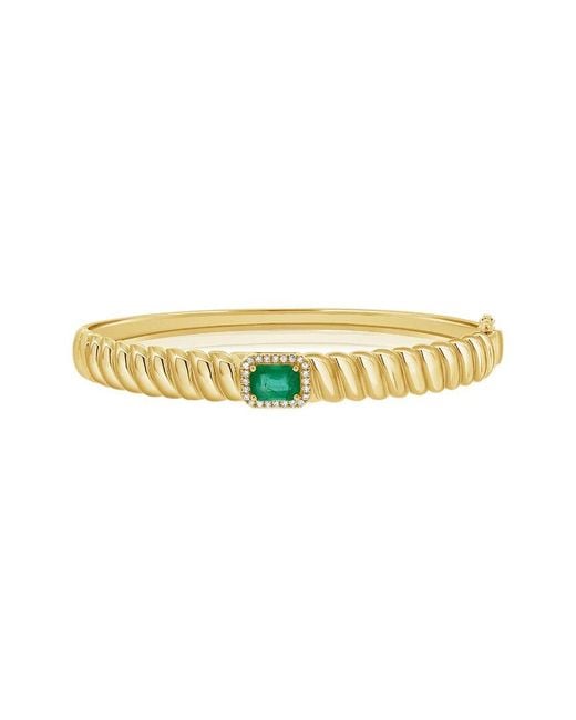 Sabrina Designs Multicolor 14k 1.02 Ct. Tw. Diamond & Emerald Stackable Bangle Bracelet