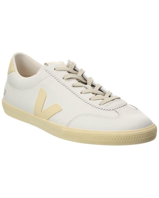 Veja White Volley Signature Leather Sneaker for men