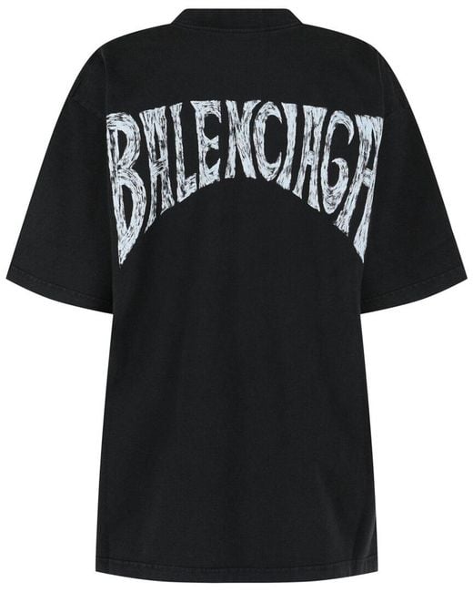 Balenciaga Black Medium Fit Paris Tropical T-Shirt