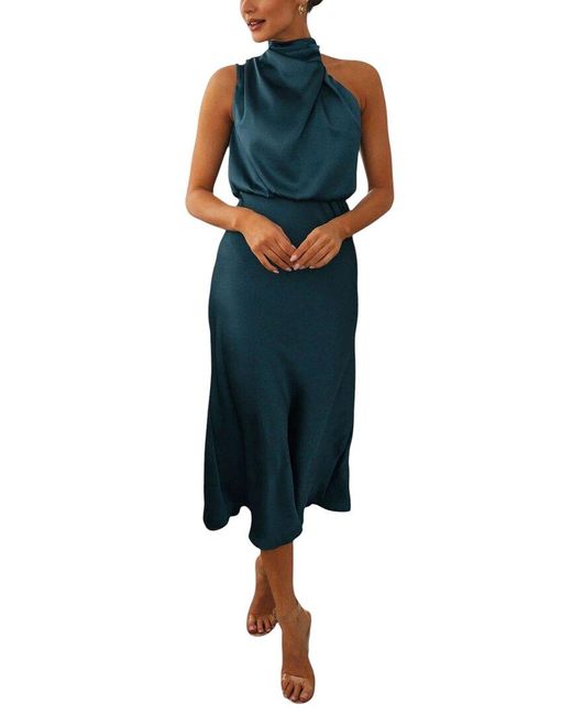 CHARLOTTE GREEN Blue Midi Dress