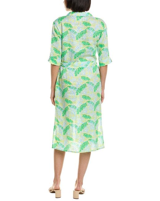 HIHO Green Lucy Linen Dress