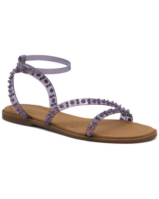 Adrienne Vittadini Metallic Kobi Leather Sandal