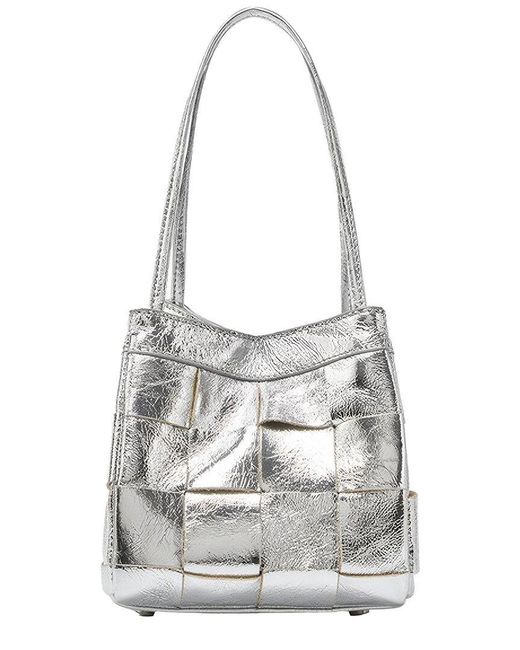Ariele Tesoro White Leather Shoulder Bag