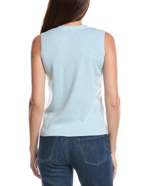 Forte Blue Button Silk & Cashmere-Blend Sweater Vest