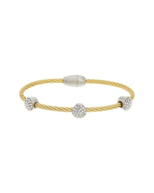 Juvell Metallic 18K Plated Cz Bangle Bracelet