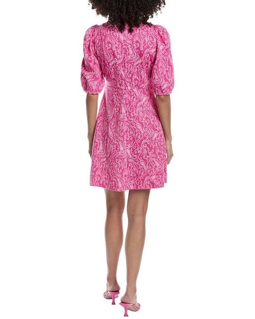 tyler boe Pink Fran Jacquard Mini Dress