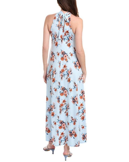 MEIVEN Blue Halter Midi Dress