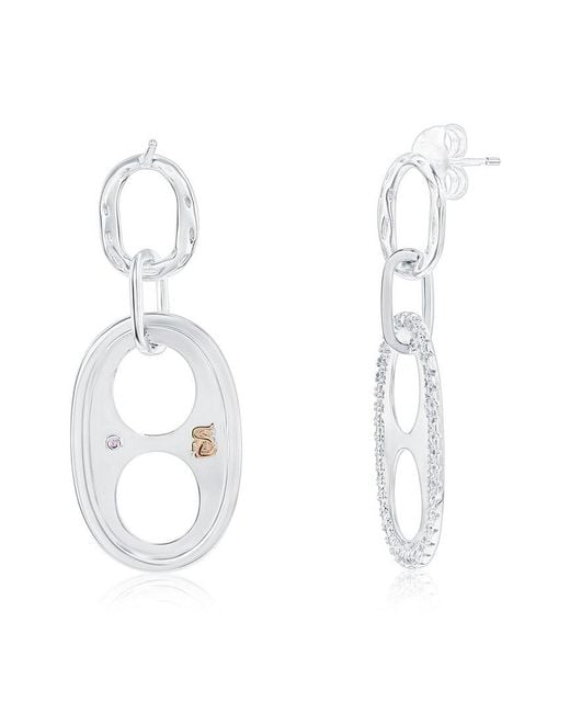Suzy Levian CZ Jewelry White Suzy Levian Cz Dangle Earrings