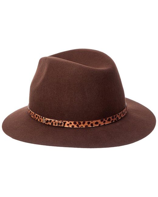 Bruno Magli Brown Wool Felt Wool Fedora