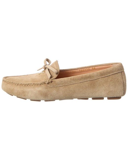 Prada White Suede Loafer