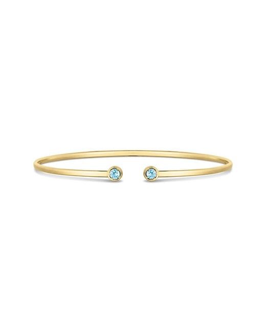 Italian Gold White 14K 0.27 Ct. Tw. Topaz Bangle Bracelet