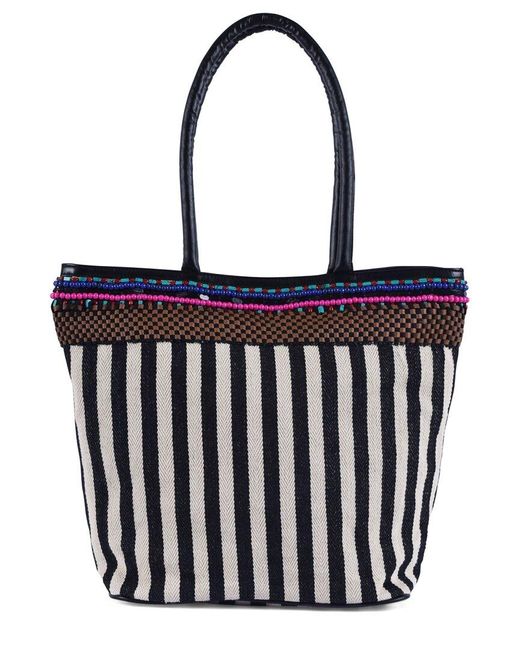 Guadalupe Black Ife Stripes Tote