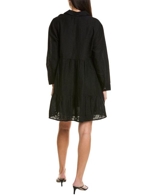 Tommy Bahama Black St. Lucia Linen-Blend Mini Dress