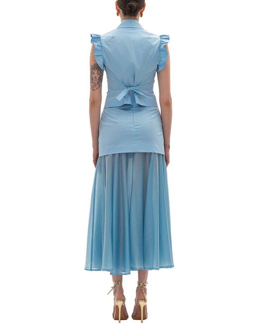 BGL Blue 2Pc Vest & Skirt Set