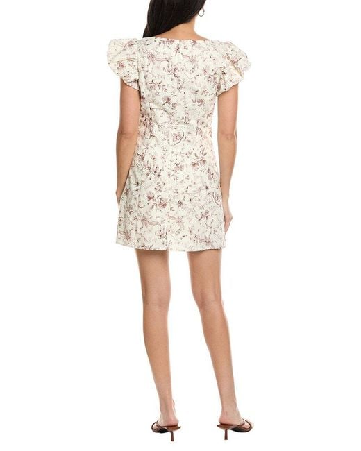 Seraphin Natural Linen-Blend Mini Dress