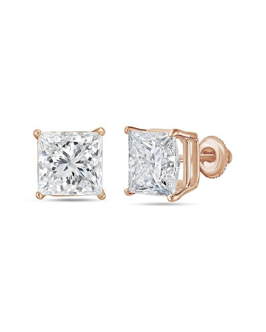 Diana M White Diana M. 14K Rose 8.00 Ct. Tw. Lab-Grown Diamond Earrings
