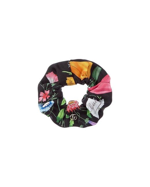 Gucci White Twill Silk Scrunchie