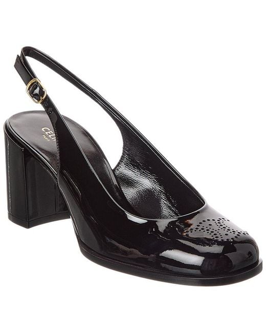 Céline Black Lily Triomphe Patent Slingback Pump