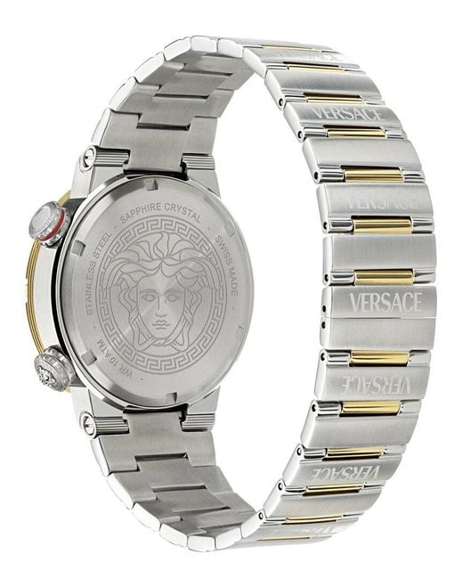 Versace Metallic Greca Logo Diver Watch for men