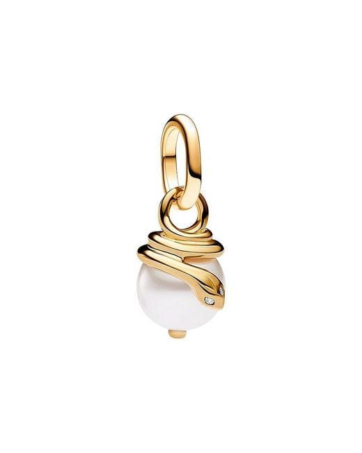 Pandora Metallic Me 14K Plated Snake Pearlescent Mini Dangle Charm