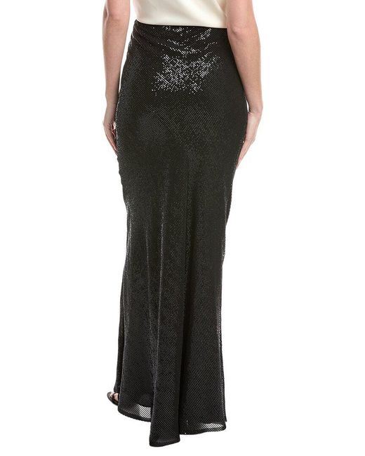 Brunello Cucinelli Black Sequin Silk Maxi Skirt