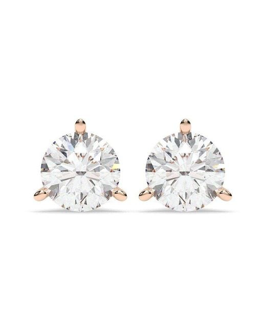 Lab Grown Diamonds White 14K Rose 2.00 Ct. Tw. Lab-Grown Diamond Earrings