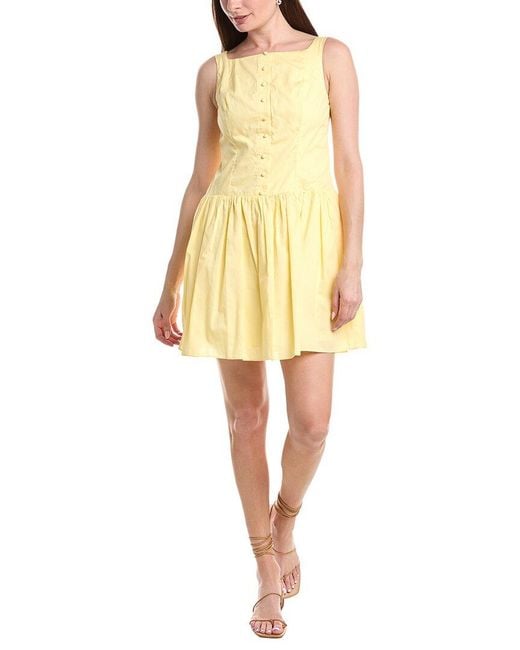 Julia Jordan Yellow Poplin Sleeveless Mini Dress