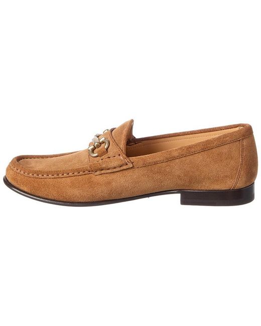 Brunello Cucinelli Brown Horsebit Suede Loafer for men