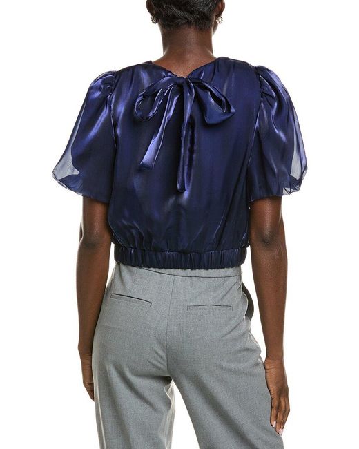Endless Rose Blue Blouson Sheen Top