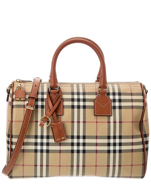 Burberry Brown Check Canvas Luggage Bag