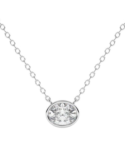 Lab Grown Diamonds Metallic 14K 0.25 Ct. Tw. Lab-Grown Diamond Necklace