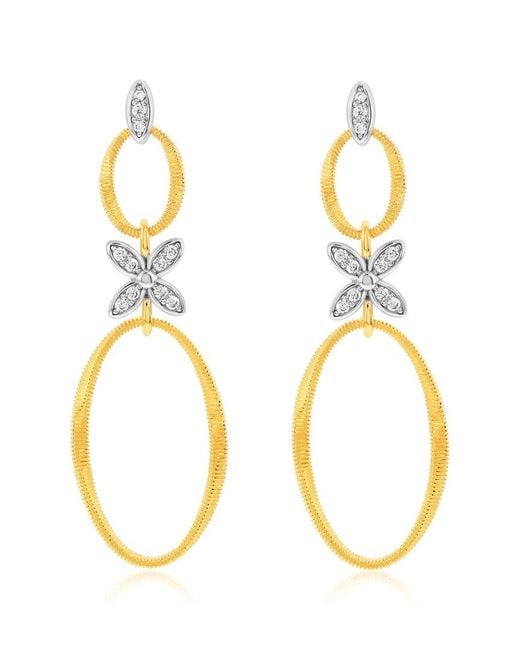Suzy Levian CZ Jewelry Metallic Suzy Levian Golden Helix Cz Dangle Drop Earrings