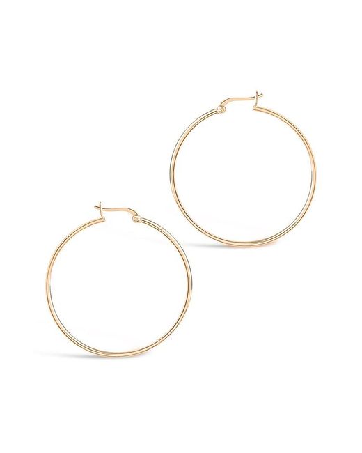 Sterling Forever Natural 14k Rose Gold Vermeil Hoops